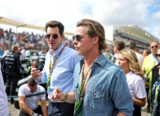 Equipo ficticio de Brad Pitt ya rueda en el paddock en Silverstone f1