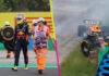 Así fue el choque de Checo Pérez en la P1 del Gran Premio de Hungría f1