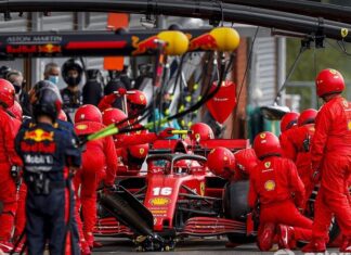 Una más de Ferrari: en la parada de Charles Leclerc no había neumáticos f1