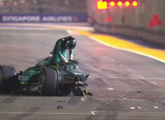 Stroll se accidenta en la clasificación de Singapur f1