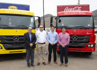Divemotor entrega una flota de 99 camiones Mercedes-Benz Arca a Continental en Perú m,eche