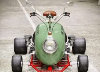 Guardabarros de Vocho convertido en un kart