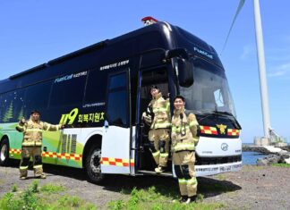 Hyundai Motor Group dona un autobús eléctrico de pila de combustible para apoyar la recuperación de los bomberos en Corea
